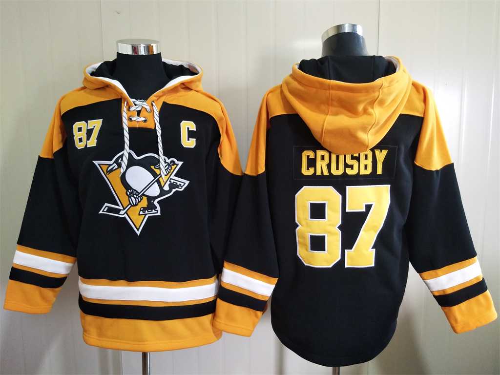 Penguins 87 Sidney Crosby Black All Stitched Pullover Hoodie,We sell and wholesale Penguins 87 Sidney Crosby Black All Stitched Pullover Hoodie on line form chian!